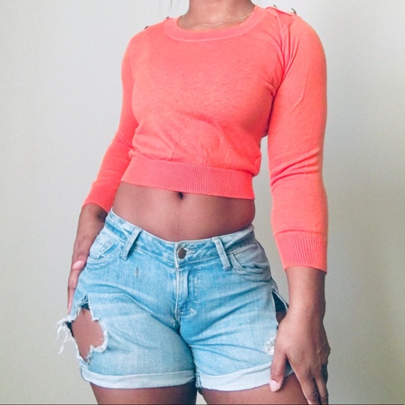 Forever 21 Peach 🍑 Sweater Crop Top - Picture 2 of 4
